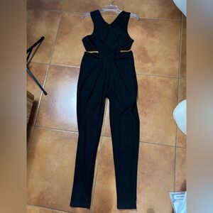 PrettyLittleThing Black Cut-Out Jumpsuit